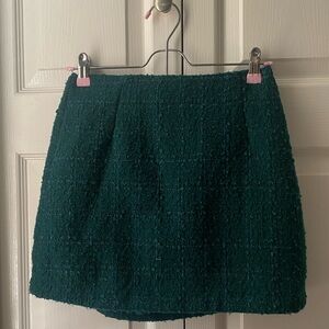 Abercrombie & Fitch green tweed mini skirt